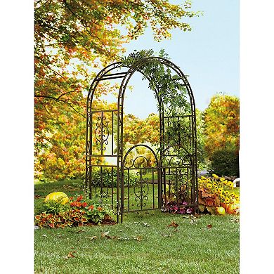 Evergreen Enterprises Montebello Iron Garden Arbor with Gate