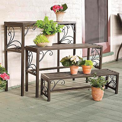 Evergreen Enterprises 3-Piece Nesting Metal Plant Stand Set