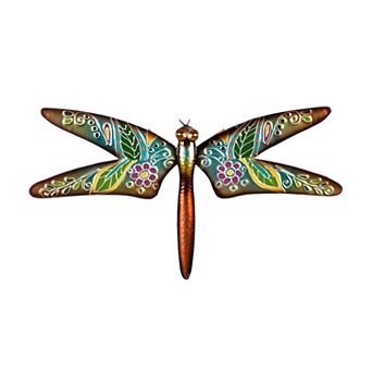 Evergreen Enterprises Boho Dragonfly Indoor / Outdoor Wall Decor - Rust/Yellow