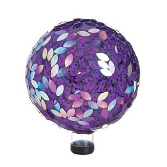 Evergreen Enterprises Irridescent Purple Mosaic Glass Gazing Ball