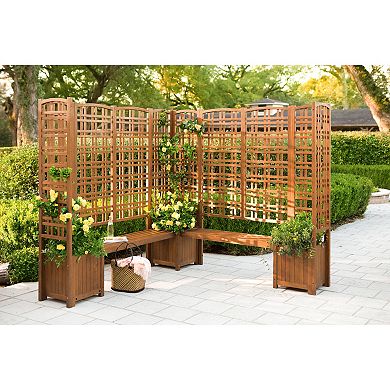 Evergreen Enterprises Large Outdoor Eucalyptus Wood Privacy Trellis