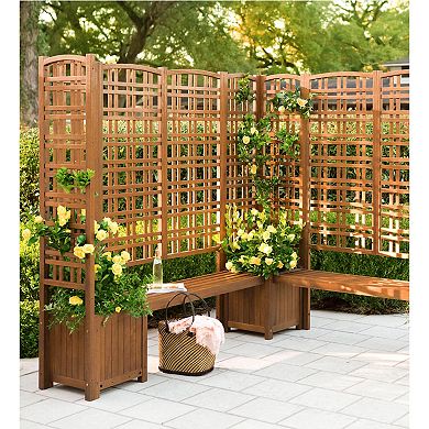 Evergreen Enterprises Large Outdoor Eucalyptus Wood Privacy Trellis