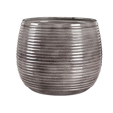 Evergreen Enterprises 3-Piece Ribbed Metal Planter Set