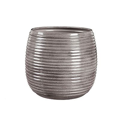 Evergreen Enterprises 3-Piece Ribbed Metal Planter Set