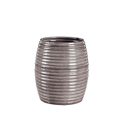 Evergreen Enterprises 3-Piece Ribbed Metal Planter Set