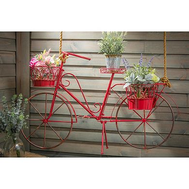 Evergreen Enterprises Red Metal Bicycle Planter