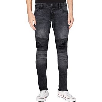Rawx Men's Slim Fit Moto Detail Stretch Jeans