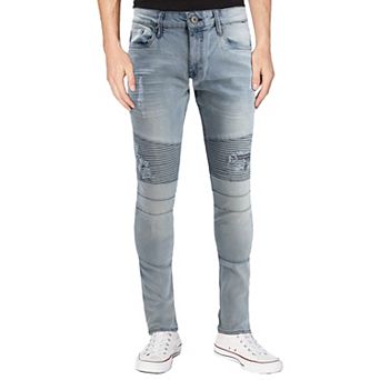 Rawx Men's Slim Fit Moto Detail Stretch Jeans