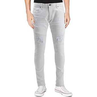 Rawx Men's Slim Fit Moto Detail Stretch Jeans