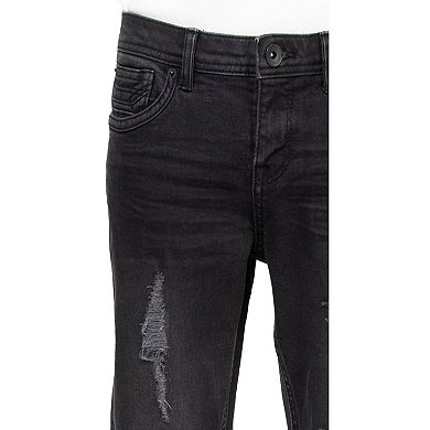 Boys 8-18 Fashion Distressed Jeans With Contrast Neon Stitch