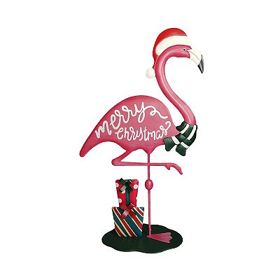 St. Nicholas Square Merry Christmas Flamingo Decor