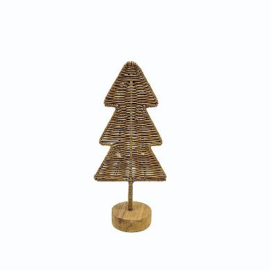 St. Nicholas Square Small Woven Wicker Tree Table Decor