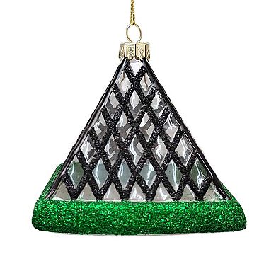 St. Nicholas Square Glass Louvre Christmas Ornament