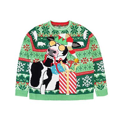 Big & Tall Celebrate Together™ Cow Santa Claus Ugly Christmas Sweater