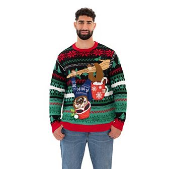Men's Celebrate Together Long Sleeve Merry Sloth Crewneck Sweater