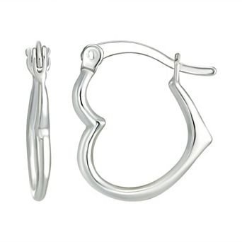 Charming Girl Kids' Sterling Silver Heart Hoop Earrings
