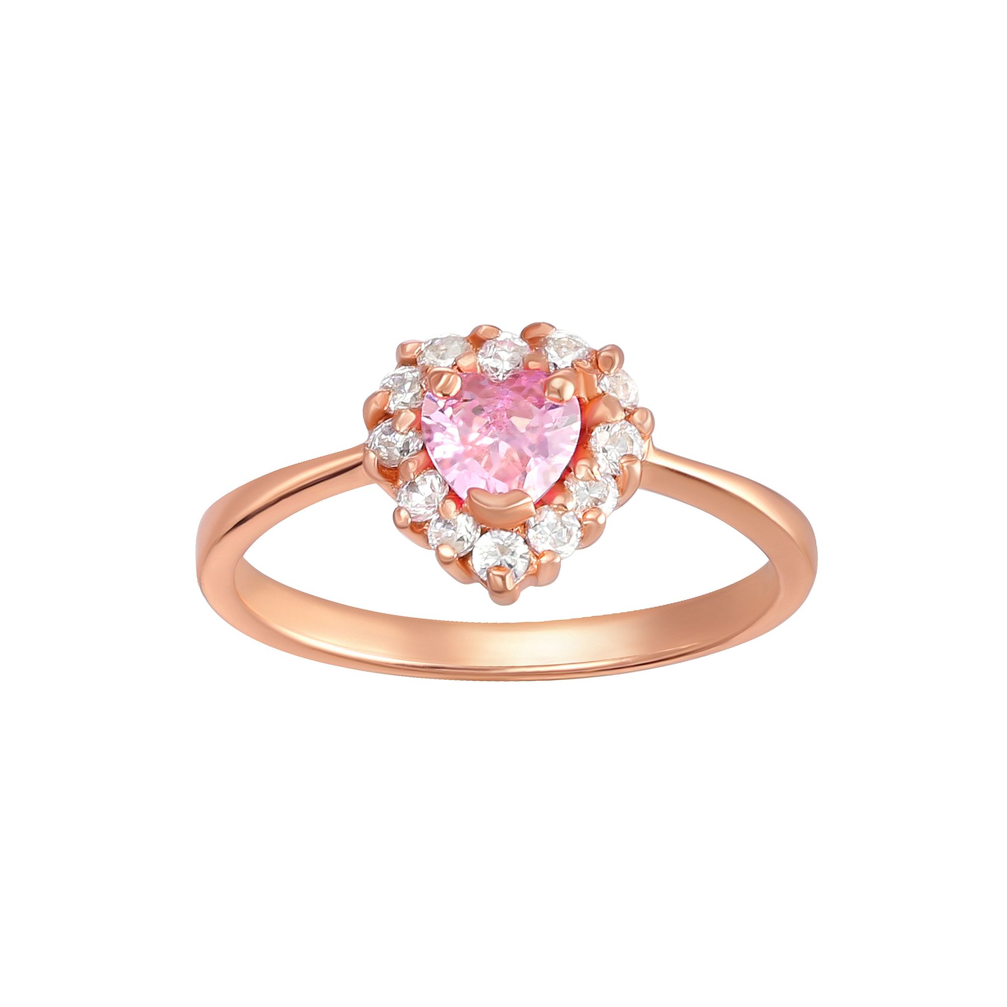 Charming Girl Kids Sterling Silver Pink Cubic Zirconia Heart Ring, Girls,