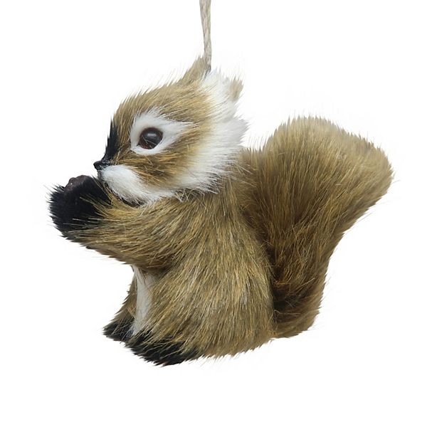 St. Nicholas Square® Faux Fur Brown Squirrel Christmas Ornament - Multi