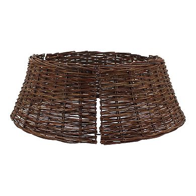 St. Nicholas Square Brown Woven Wicker Tree Collar
