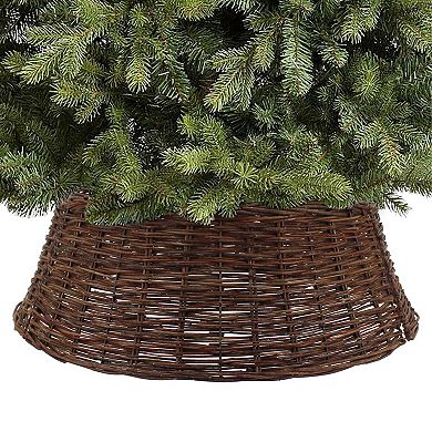 St. Nicholas Square Brown Woven Wicker Tree Collar