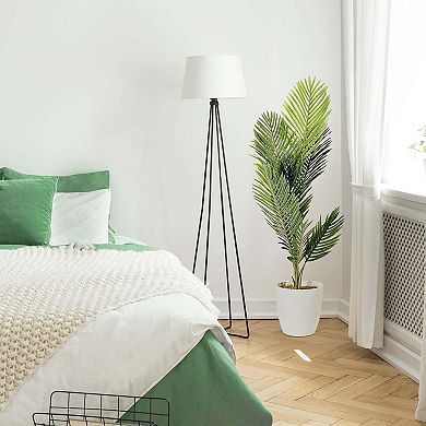 Botanica Home American Art Decor Artificial Palm Tree in White Tapered Ceramic Pot - 48"