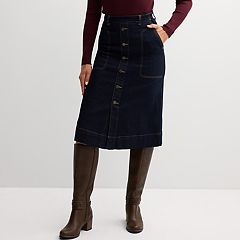 Black denim skirt kohls best sale