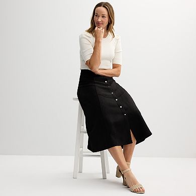 Women's Farmers Market Suede Midi Skirt