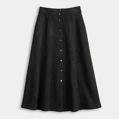 Women's Farmers Market Suede Midi Skirt