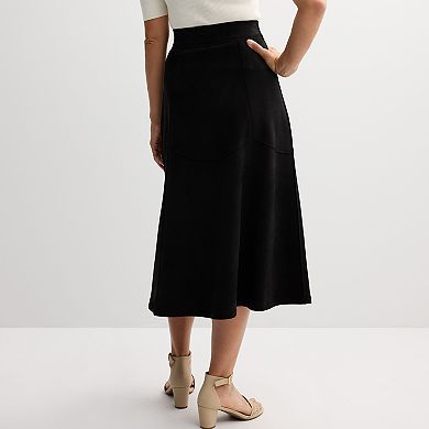 Women's Farmers Market Suede Midi Skirt