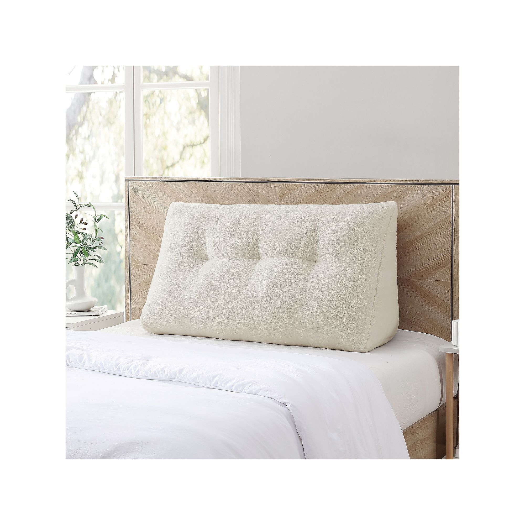 Koolaburra by UGG Headboard Sherpa Wedge Pillow, Ivory