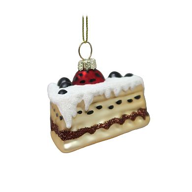 St. Nicholas Square® Glass Slice of Cake Christmas Ornament
