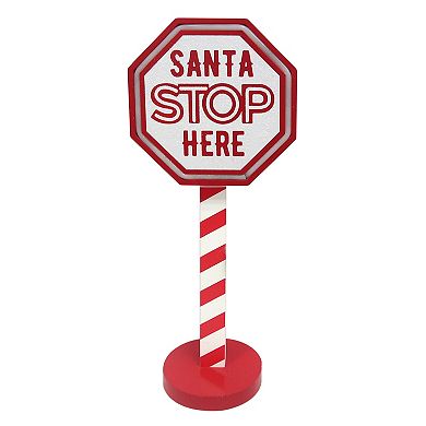 St. Nicholas Square LED Santa Stop Here Floor Decor