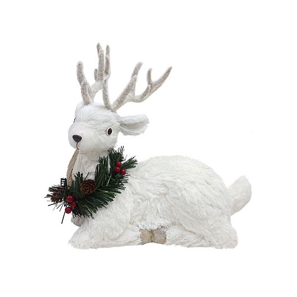 St. Nicholas Square® Sitting White Deer Floor Decor - Multi