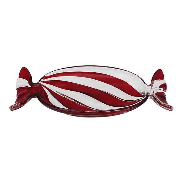 St. Nicholas Square Red & White Candy Shaped Bowl - Multi