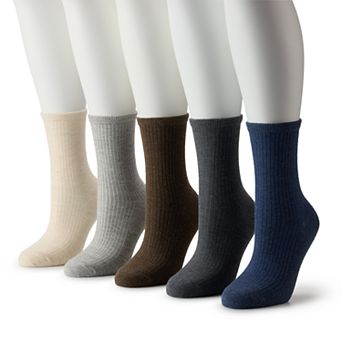 Women's Sonoma Goods For Life® Ribbed 5-Pack Crew Socks