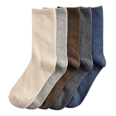 Women's Sonoma Goods For Life® Ribbed 5-Pack Crew Socks