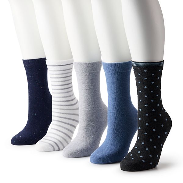 Women's Sonoma Goods For Life® Dot Stripe Crew Socks 5-Pack