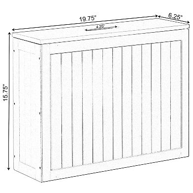 Wooden White Finish Storage Box With Cover, Small Storage Laundry Hamper