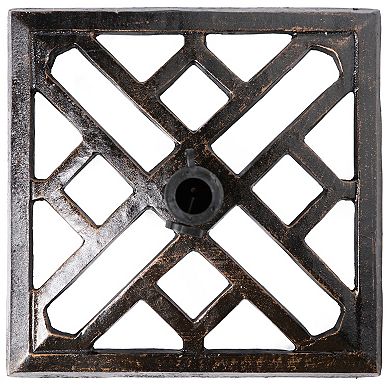 Square- Bronze Cast Iron Umbrella Base Stand