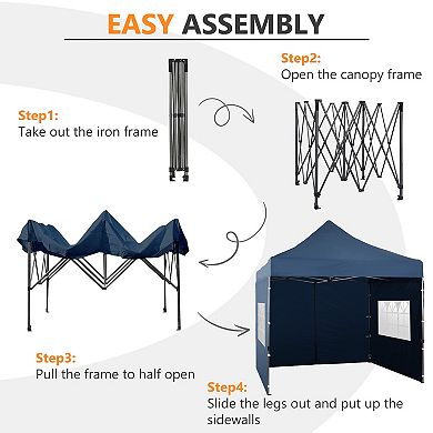 Aoodor 10 X 10 Ft. Commercial Instant Pop Up Canopy Tent With Church Windows Sidewalls