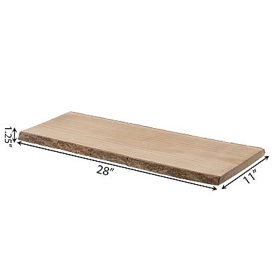 28" Rustic Natural Tree Log Wooden Rectangular Shape Serving Tray Cutting Board