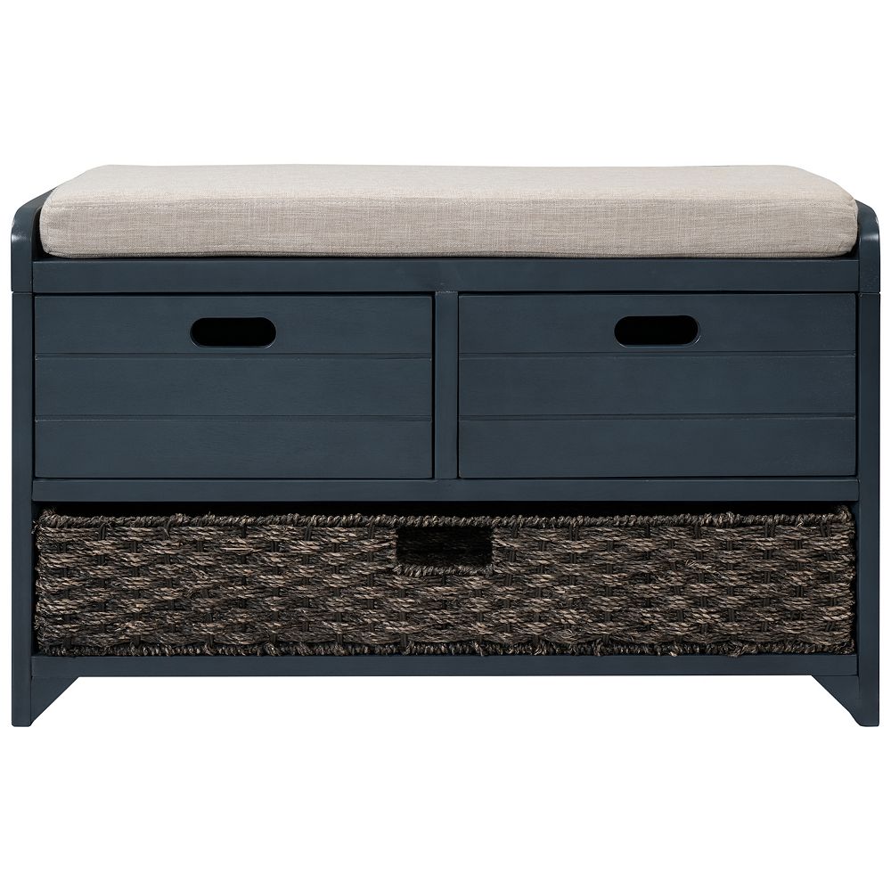 Merax Storage Bench with Removable Basket and 2 Drawers