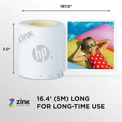 HP Sprocket Panorama 16.4' (5 Meter) Zink Paper Roll, Sticky Backed Photo Paper Roll