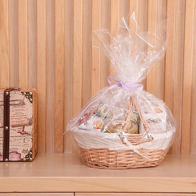Set of 2 Wicker Picnic Basket with Drop-Down Handles - Perfect as Gift basket for all Occasions