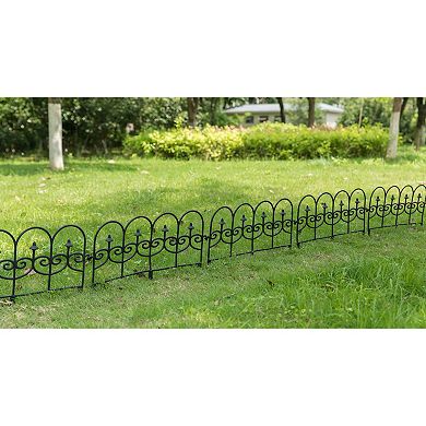 Decorative Black Vinyl Garden Patio Lawn Fence Landscape Panel Border Ornamental Edging