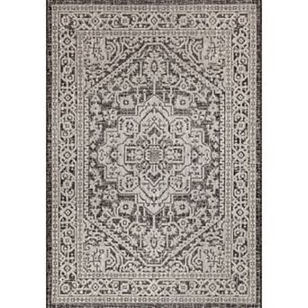 Sinjuri Medallion Textured Weave Indoor/outdoor Area Rug