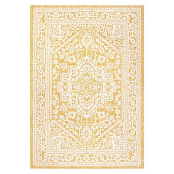 Sinjuri Medallion Textured Weave Indoor/outdoor Area Rug