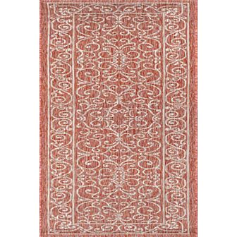 Charleston Vintage Filigree Textured Weave Indoor/outdoor Runner Rug