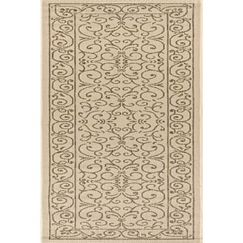 Charleston Vintage Filigree Textured Weave Indoor/outdoor Runner Rug