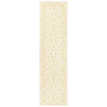 Charleston Vintage Filigree Textured Weave Indoor/outdoor Runner Rug